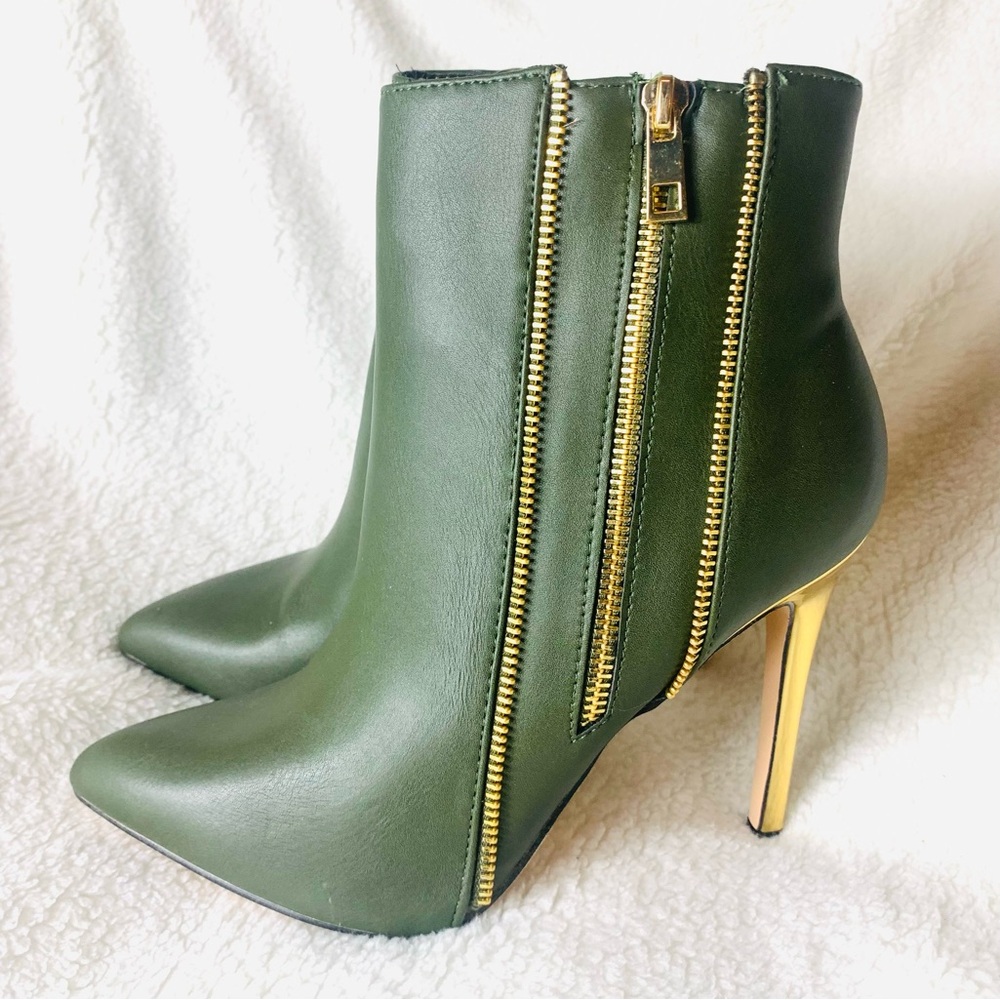 CATHERINE MALANDRINO Zippo Side Zip Heeled Booties - Picture 4 of 8